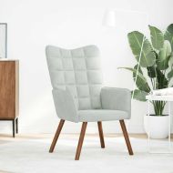 Релакс стол, светлосив, кадифе