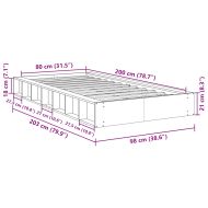 Рамка за легло без матрак 80x200 см Дъб от масивна дървесина
