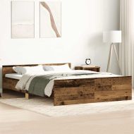 Рамка за легло без матрак старо дърво 120x200см инженерно дърво