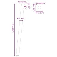Крака за конзолна маса, 4 бр., естествена стомана, 72 см, стомана