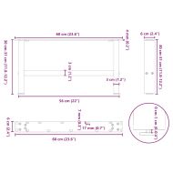 Крака за масичка за кафе, бели, 2 бр., 60 x (30-31) см, стомана
