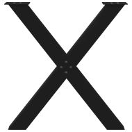 Крака за трапезна маса, X-образни, 3 бр., черни, 80 x (72-73) см, стомана