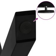 Крака за трапезна маса, X-образни, 3 бр., черни, 80 x (72-73) см, стомана