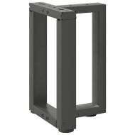 Крака за масичка за кафе, Т-образни, 2 бр., антрацит, 38x25x(42-43) см, стомана