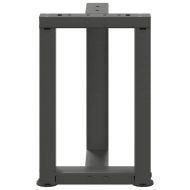 Крака за масичка за кафе, Т-образни, 2 бр., антрацит, 38x25x(42-43) см, стомана