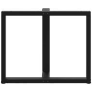 Крака за трапезна маса, Т-образни, 2 бр., черни, 90x35x(72-73) см, стомана