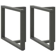 Крака за трапезна маса, Т-образни, 2 бр., антрацит, 90x35x(72-73) см, стомана