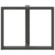 Крака за трапезна маса, Т-образни, 2 бр., антрацит, 90x35x(72-73) см, стомана