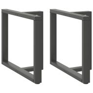 Крака за трапезна маса, Т-образни, 2 бр., антрацит, 100x35x(72-73) см, стомана