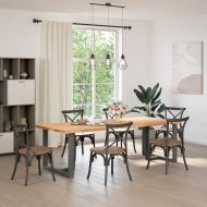 Крака за трапезна маса, Т-образни, 2 бр., антрацит, 100x35x(72-73) см, стомана