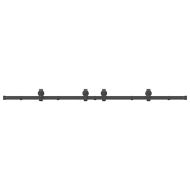 Комплект механизъм за плъзгаща врата, 200 см, стомана, черен