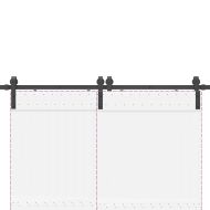 Комплект механизъм за плъзгаща врата, 183 см, стомана, черен