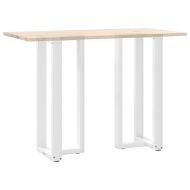 Крака за бар маса, Т-образни, 2 бр., бели, 40x35x(100-101) см, стомана