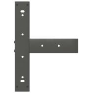 Крака за бар маса, Т-образни, 2 бр., антрацит, 40x35x(110-111) см, стомана