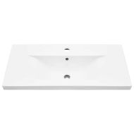 Комплект мебели за баня от 3 части бетонно сив инженерно дърво