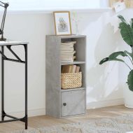 Библиотека, бетонно сива, 31x24x77 см, инженерно дърво