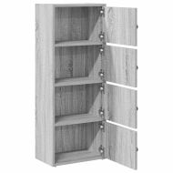 Библиотека, сив сонома, 40x24x102 см, инженерно дърво