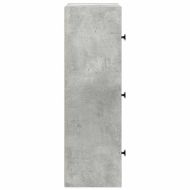 Библиотека, бетонно сива, 40x24x77 см, инженерно дърво