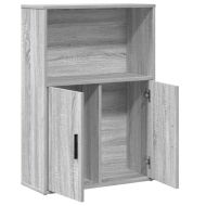 Библиотека, сив сонома, 60x24x85 см, инженерно дърво