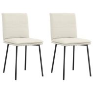 Трапезни столове, 2 бр, кремави, кадифе