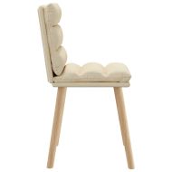 Трапезни столове, 2 бр, кремави, текстил