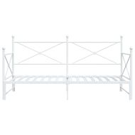 Дневна спалня с багажник без матрак Бяла 100x190 cm Стомана