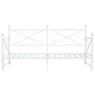 Дневна спалня с багажник без матрак Бяла 107x203 cm Стомана