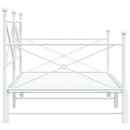 Дневна спалня с багажник без матрак Бяла 107x203 cm Стомана