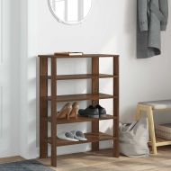 Етажерка за обувки, кафяво дъб, 61x32x87,5 см, инженерно дърво