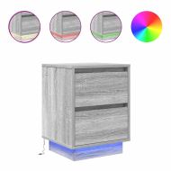 Нощен шкаф с LED осветление Grey Sonoma 38x34x50 cm