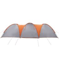 Семейна куполна палатка, 8-местна, сиво-оранжева, водоустойчива