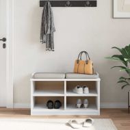 vidaXLL Пейка за антре SANDNES Бяла 87x40x50 cm Масивна дървесина Бор