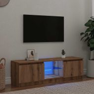 ТВ шкаф с LED осветление Дъб Artisan 140x40x36 cm