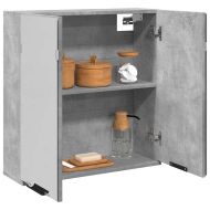 Огледален шкаф за баня Бетон сив Инженерна дървесина