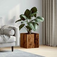 Кутия за саксии от старо дърво 40x40x40 cm Инженерна дървесина