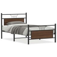 Рамка за легло без матрак кафяв дъб 100x200 см инженерно дърво