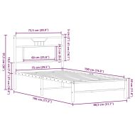 Рамка за легло без матрак опушен дъб 75x190 см инженерно дърво