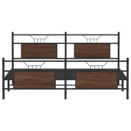 Метална рамка за легло, без матрак, кафяв дъб, 160x200 см