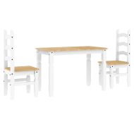 Трапезен комплект от 3 части Panama, Бяла бор масив