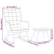 Люлеещ се стол с табуретка, жълт кадифе