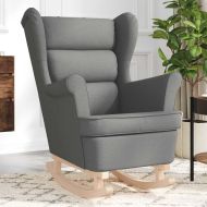 Люлеещ се стол Тъмно сив 74x90x102 cm плат