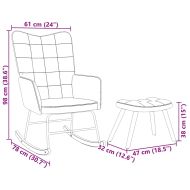 Люлеещ се стол с табуретка, тъмносив кадифе