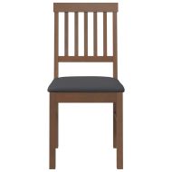 Трапезни столове с възглавници 2бр Кафяв масивна дървесина гума