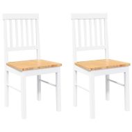 трапезни столове 2 бр. бяла масивна дървесина гума