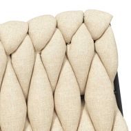 Въртящ се офис стол, кремав, текстил