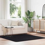 Шаги килим с дълъг косъм, NAVARRA, черен, 160x160 см, полиестер