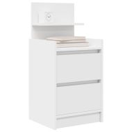 Нощни шкафчета с 2 чекмеджета 2 бр., бяло 38x34x80 см