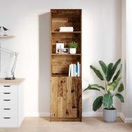 Висок шкаф, старо дърво, 50x35x180 см, инженерно дърво