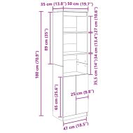 Висок шкаф, бял, 50x35x180 cм инженерно дърво