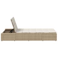 Шезлонг с плаваща възглавница Beige Poly Rattan